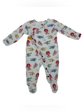 Finn + Emma Organic Cotton Footie Pajamas 0-3M Airplane Bear Print